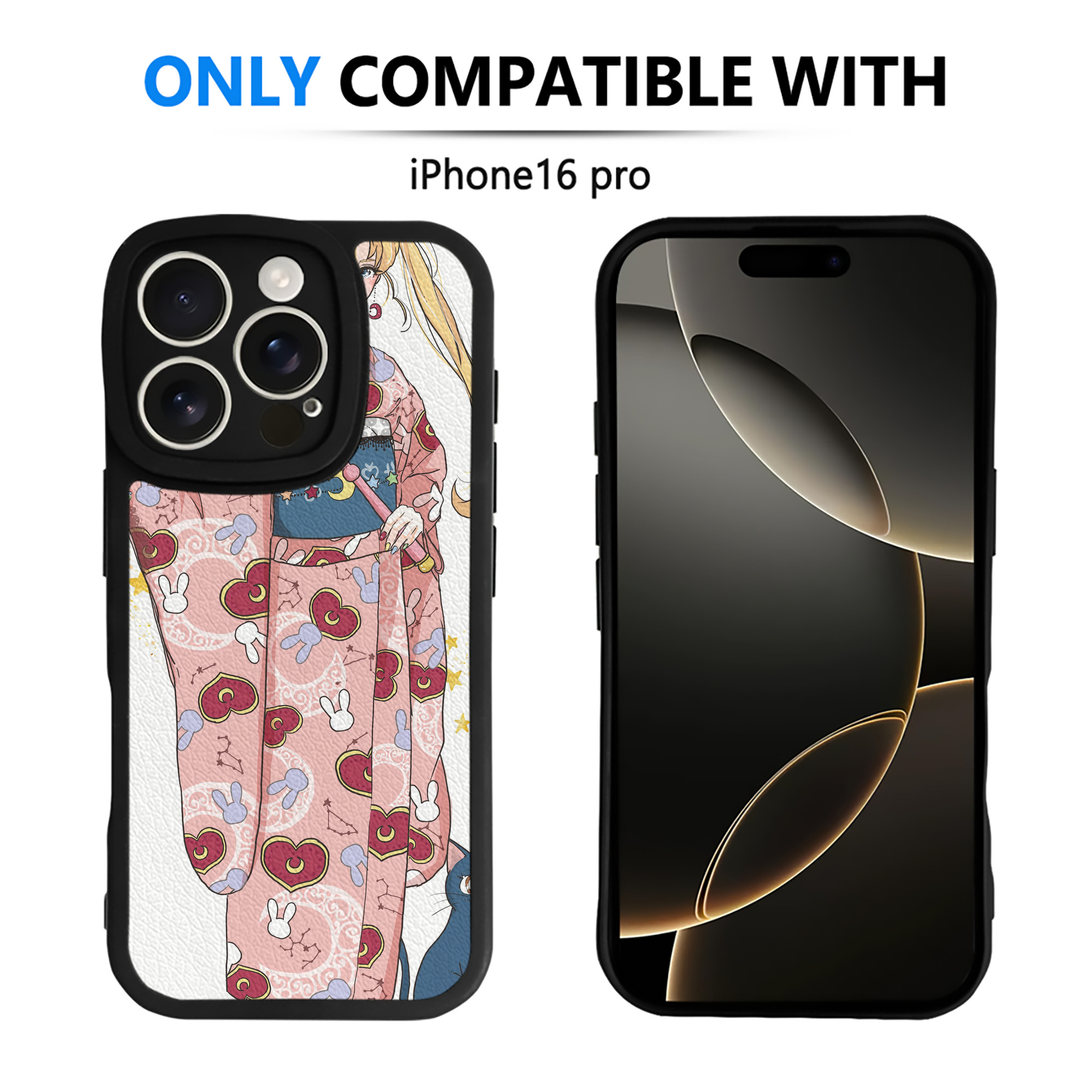 （画像用） 美少女戦士セーラームーン Sailor Moon 【iPhone 16シリーズ対応】シリコンスマホケース（レザー調） 材質：シリコン